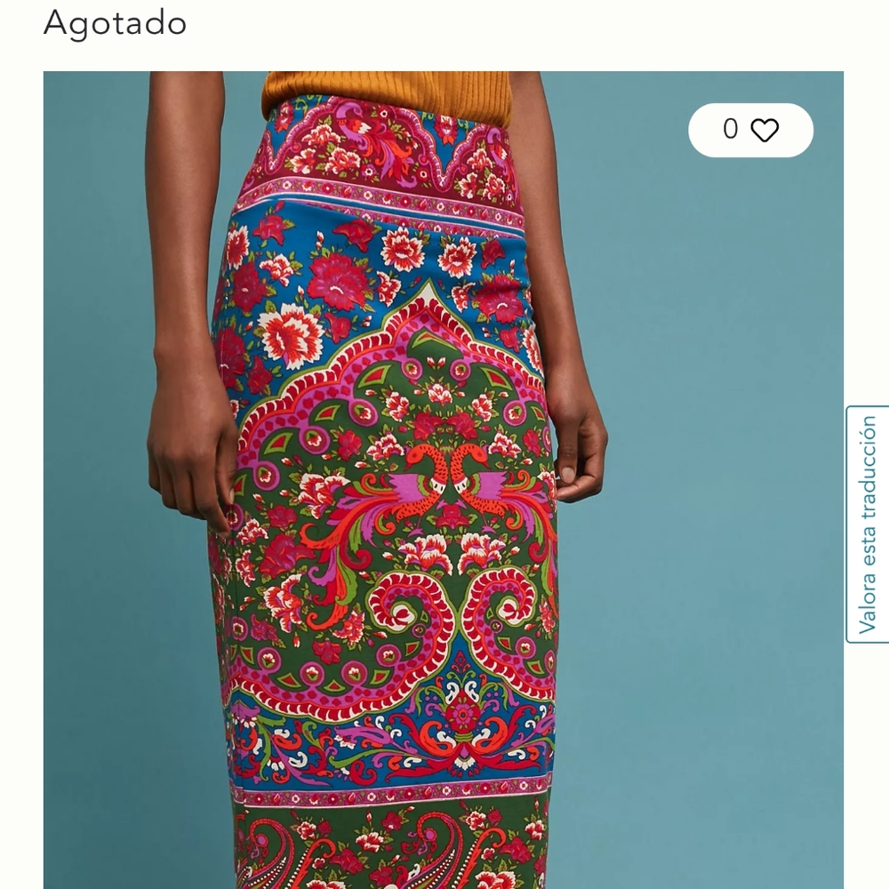 Anthropologie Pretty Peacock Long Pencil Skirt